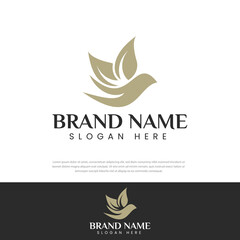 Modern abstract leaf concept design logo.circle.icon,leaf symbol,vector design template