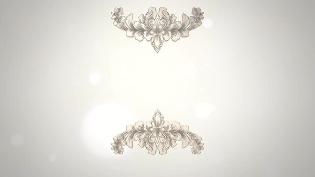 Vintage flowers pattern with fly white glitters and bokeh, motion holidays, romantic and wedding style background