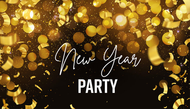 Happy New Year luxury background with golden glitter sparkles