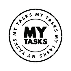 Fototapeta premium My Tasks text stamp, concept background