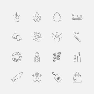 Christmas Outline Icons For Web