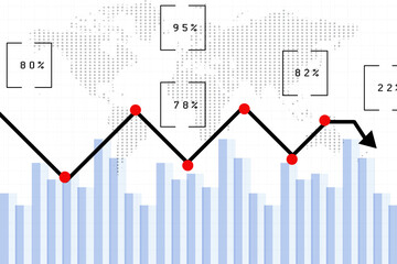 2d rendering Stock market online business concept. business Graph