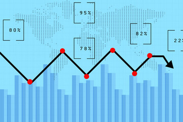 2d rendering Stock market online business concept. business Graph