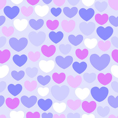 Seamless pattern for Valentine's Day Sale with heart shapes in trendy colors. Flat vector.