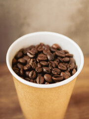 coffee beans in a cup