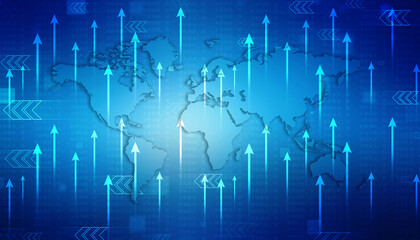 2d rendering Stock market online business concept. business Graph 