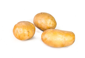 New potato isolated on white background close up