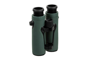 Modern binoculars isolate on white back. Surveillance device. Device for viewing at a distance.