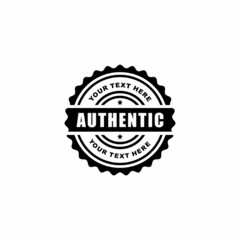Authentic stamp seal icon vector illustration