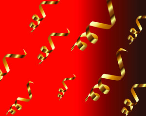 Fototapeta premium Festive serpentine flies on a red background