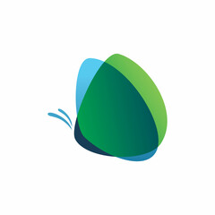green blue butterfly color shape logo design