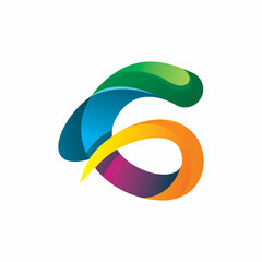 full color initial letter g logo design