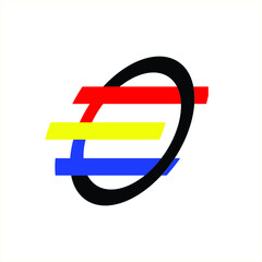 simple logo letter e in the middle of the circle