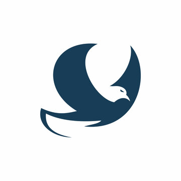 flying bird silhouette logo design