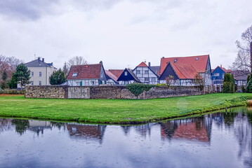 Fototapeta na wymiar Historisches altes Dorf in Westerholt in Herten