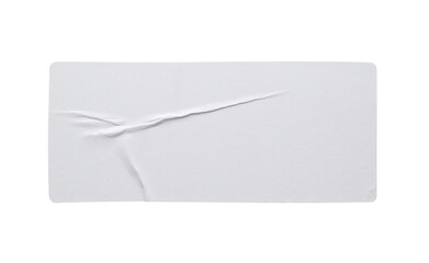 Blank paper sticker label texture isolated on white background