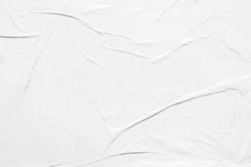 white crumpled and creased paper poster texture background