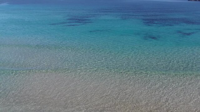 Cala Agulla Mallorca beach. Beautiful view of the seacoast of mallorca with an amazing turquoise sea, in the middle of the nature. Concept of summer, travel, relax and enjoy