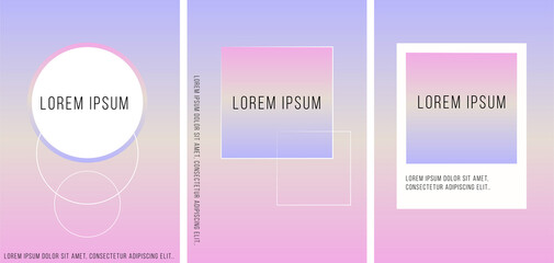 Set of gentle gradient backgrounds for poster, banner, cover, postcard, story