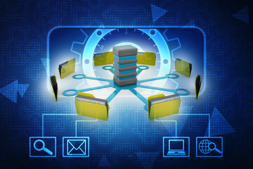 3d illustration of Data sharing concept