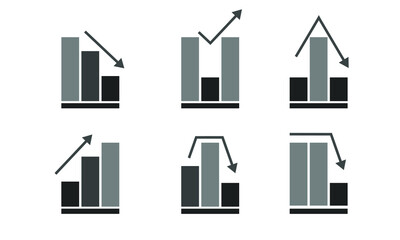 Business Graph Icon Set Design Vector
