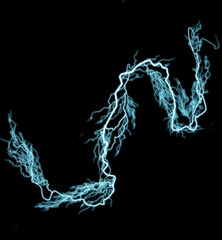 Thunderbolt. Realistic lightning. Electricity thunder light storm flash thunderstorm in cloud.