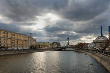 The house on the embankment, the Drainage canal, the Small Stone Bridge, the Udarnik cinema and the...