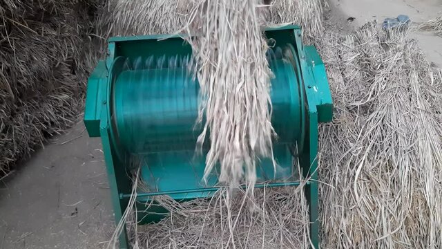 Paddy threshing machine. It is a foot-operated machine.This machine does a lot more work than hands.  The farmers have got a lot of relief from the introduction of machines in the agricultural sector