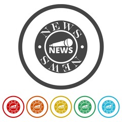 News icon isolated on white background, color set