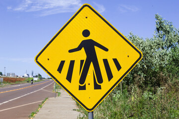 Traffic sign indicating the passage of pedestrians and schoolchildren