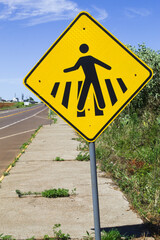 Traffic sign indicating the passage of pedestrians and schoolchildren
