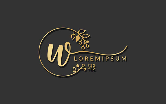 Handwritten Signature monogram Letter w calligraphic vector graphic design,usable for wedding card, personal signature, logo design concept illustration