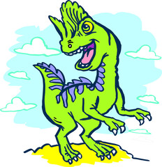 dinosaur funny toon vector illustration