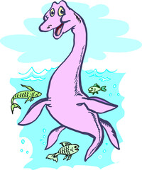 dinosaur funny toon vector illustration