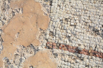 Ancient Caesarea mosaic ruins in Israel
