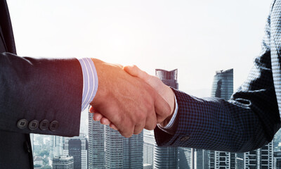 Close-up of the handshake of businessmen.