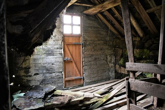 Inside of abandoned shed