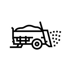 manure spreader farm machine line icon vector. manure spreader farm machine sign. isolated contour symbol black illustration - obrazy, fototapety, plakaty