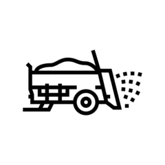 Deurstickers manure spreader farm machine line icon vector. manure spreader farm machine sign. isolated contour symbol black illustration © vectorwin