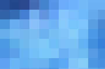 Vector background of light blue squares. Geometric texture from blue tones squares. Abstract pattern of square pixels. Backdrop of mosaic squares for branding, calendar, multicolor card, banner, cover