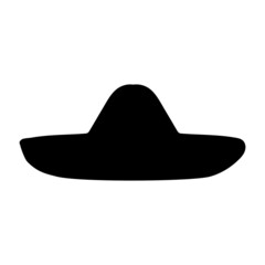 Silhouette mexican Sombrero hat headdress.