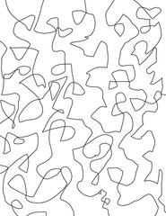 Floral abstract lines, zigzag lines hand drawn, coloring pages for kids and adults.