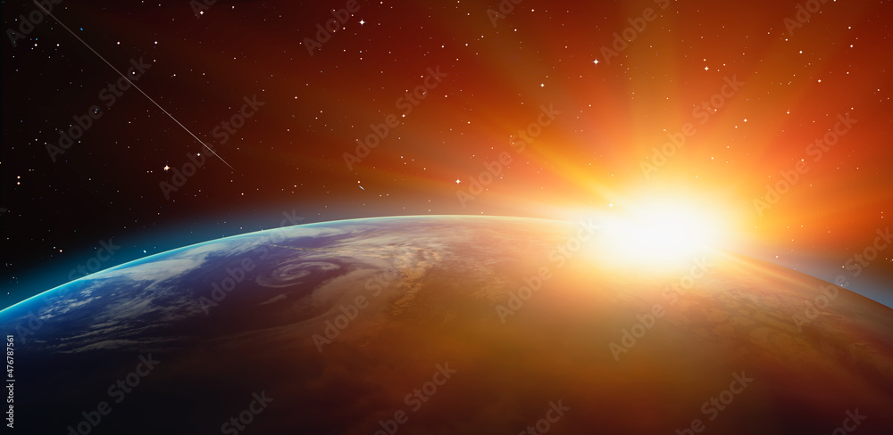 Canvas Prints planet earth with a spectacular sunset 