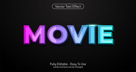 Three dimension text Movie, editable style effect template