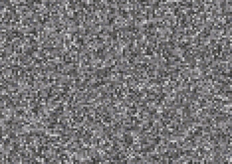 Monochrome pixel Noise TV. Analog VHS error. Noise effect seamless pattern.