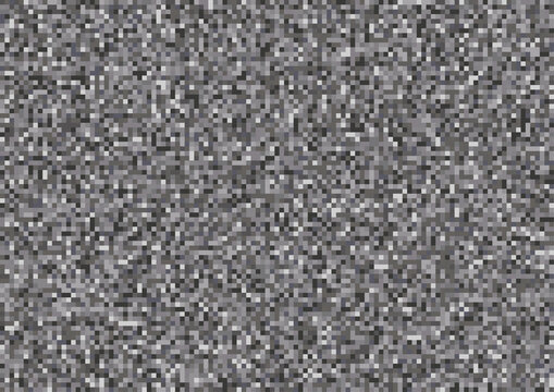 Monochrome pixel Noise TV. Analog VHS error. Noise effect seamless pattern.