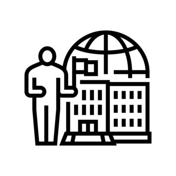 recommend clip art: international admission line icon vector. international admission sign. isolated contour symbol black illustration