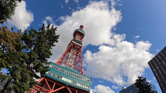 札幌テレビ等と流れる雲  タイムラプス撮影