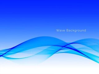 Modern blue flowing stylish gradient wave background