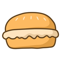 Bread with sweet jam icon. Suitable to use for bakery, food menu, online shop, pastry, restaurant, cafe, etc. 100% vector icon.